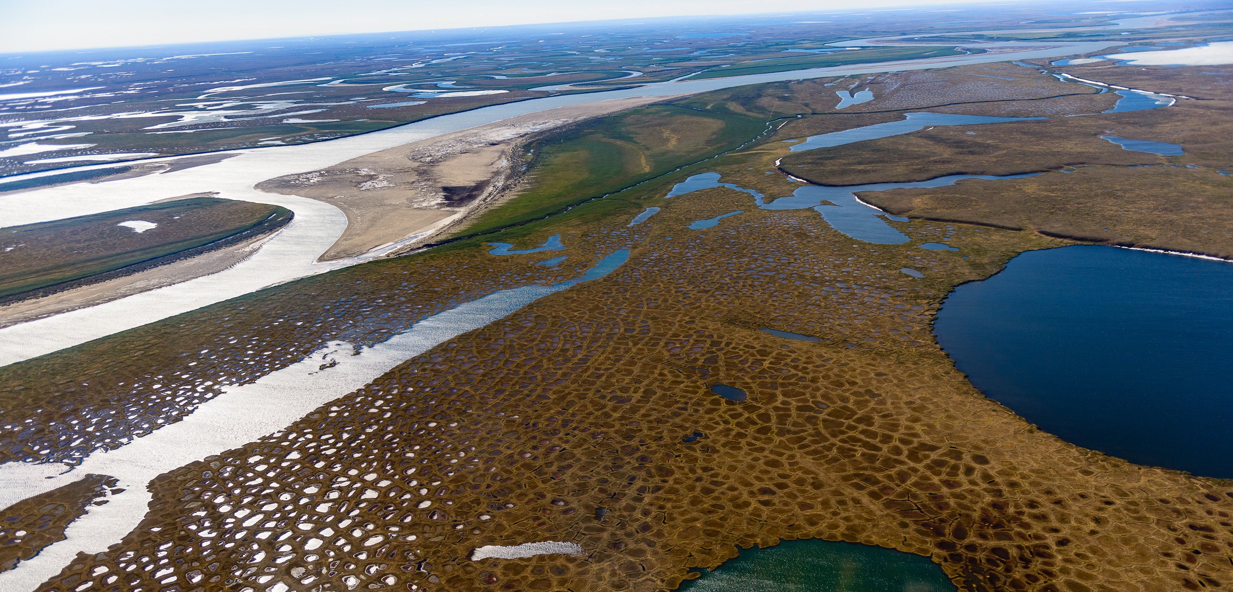 Permafrost tundra river